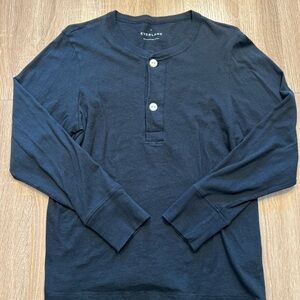 Everlane Women's Black Long Sleeve Henley